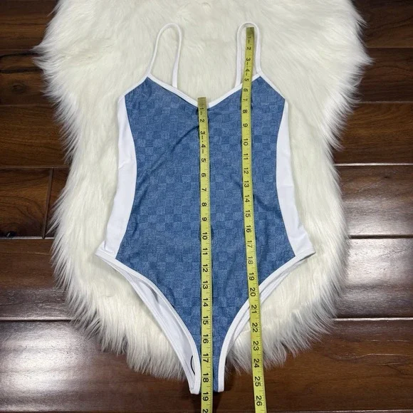 Beach Riot Women's Size XS Blue Denim Daze Harmony One Piece Swim Suit NO‎ BELT